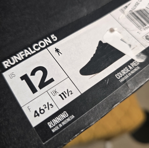 Adidas Runfalcon 5 W/ cloudfoam, Men's size 12, Black - Picture 7 of 7